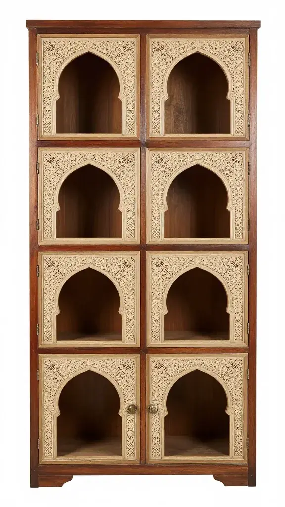 High-quality photo representing: 8. Moroccan-Inspired Arched Cabinets