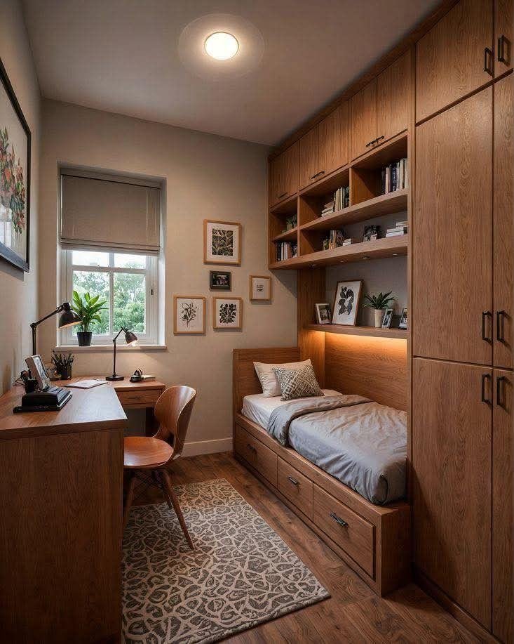 Built-In Bed Nook With Floor-to-Ceiling Storage