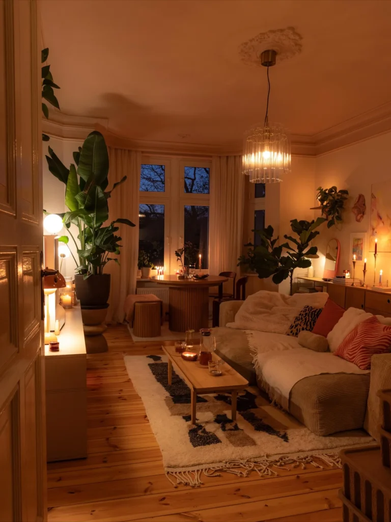 Candlelit Ambiance With Warm Amber Lighting