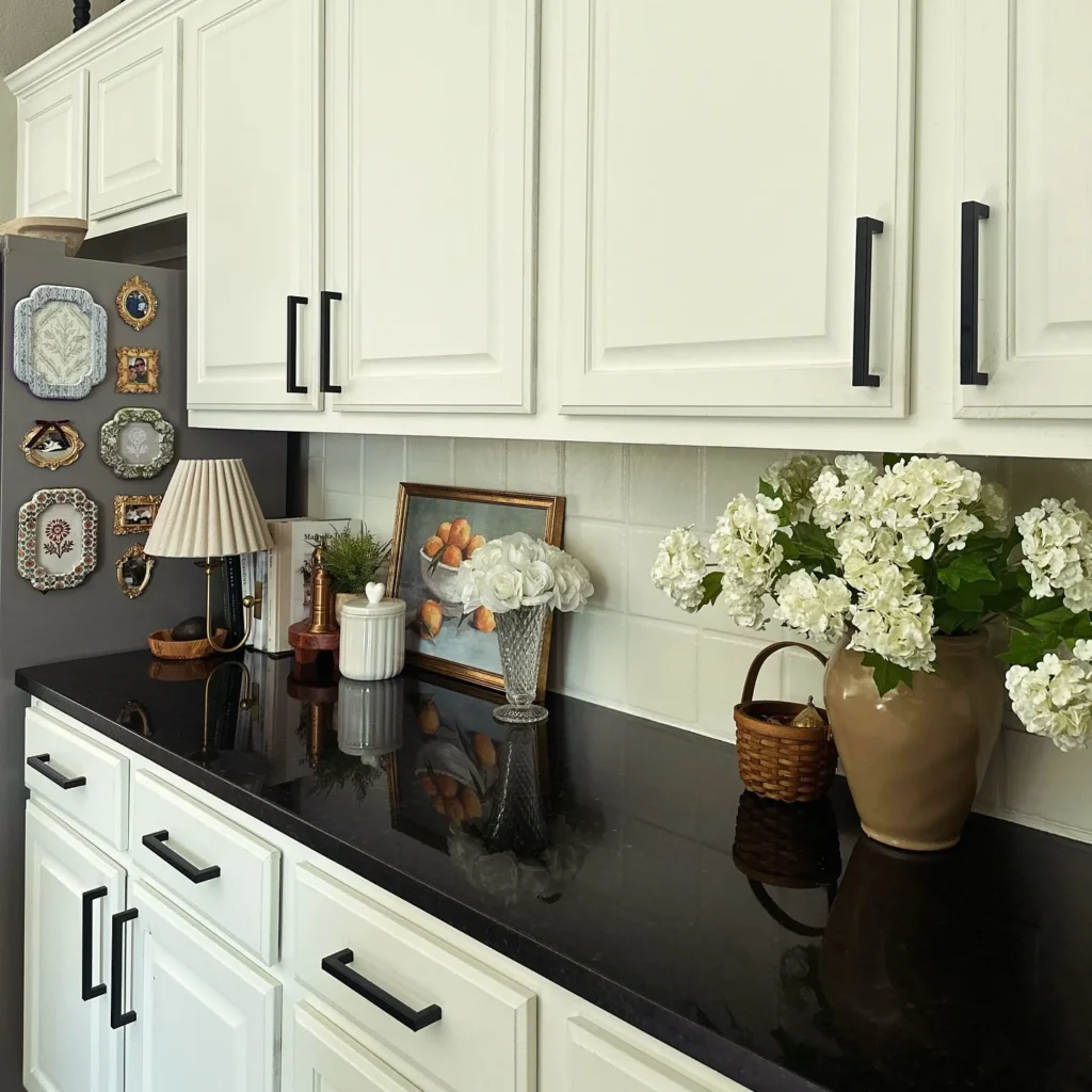 Hang a Plate Wall and Lean Art on the Counter for a Collected Kitchen Feel