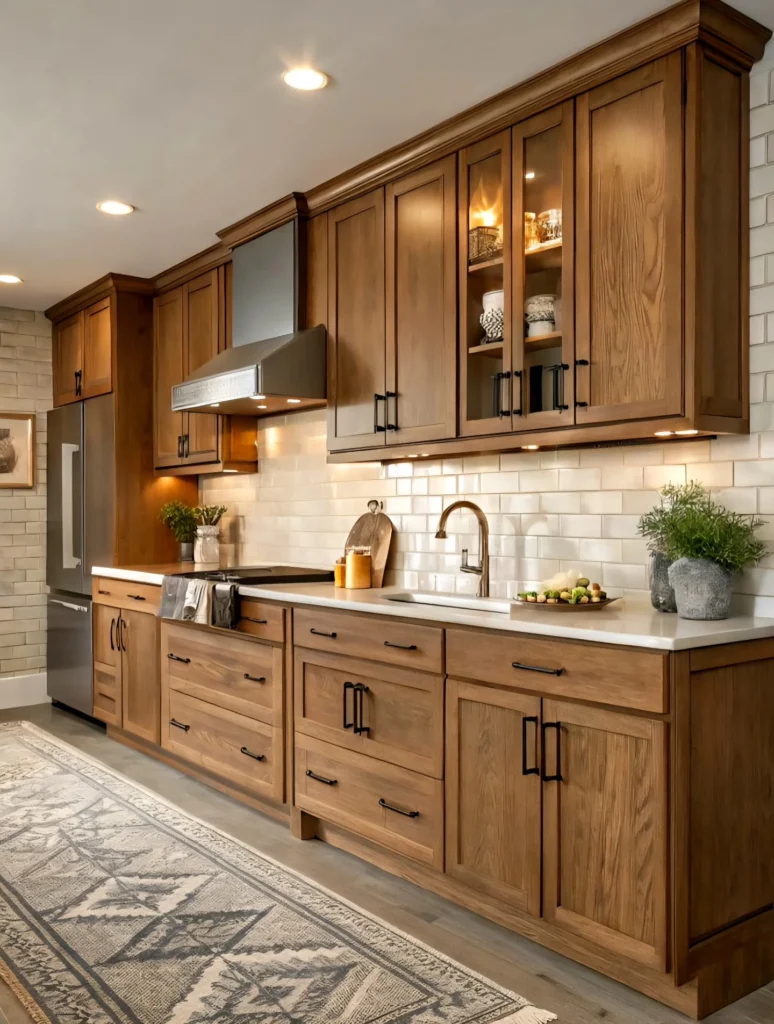Let Natural Wood Cabinets Do All the Work in a Warm Craftsman Kitchen