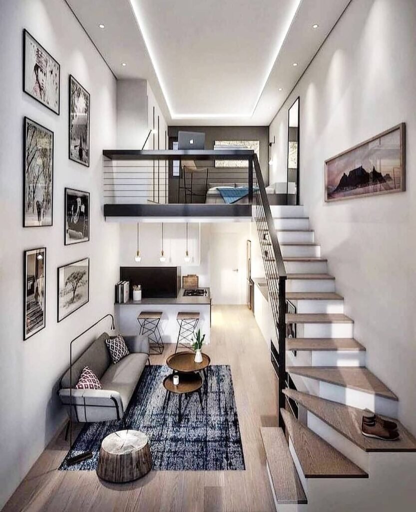 Modern Loft Apartment With Mezzanine Bedroom Level