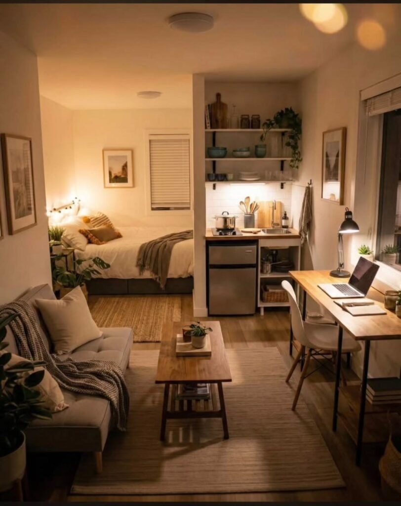 Studio Apartment With Four Zones in One Room