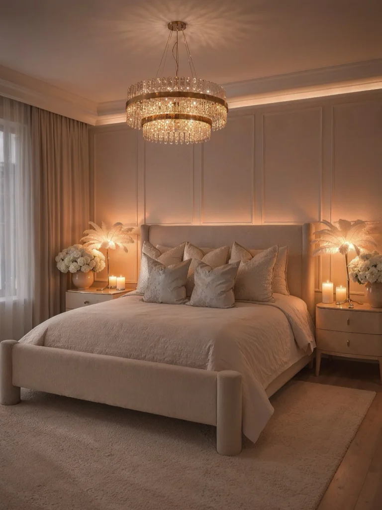 Use Candlelight and Crystal to Create an All-Cream Sanctuary